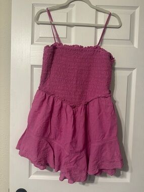 American Eagle Outfitters Pink Smocked Romper
